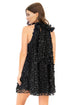 Halter Swing Mini Dress - Black Petal